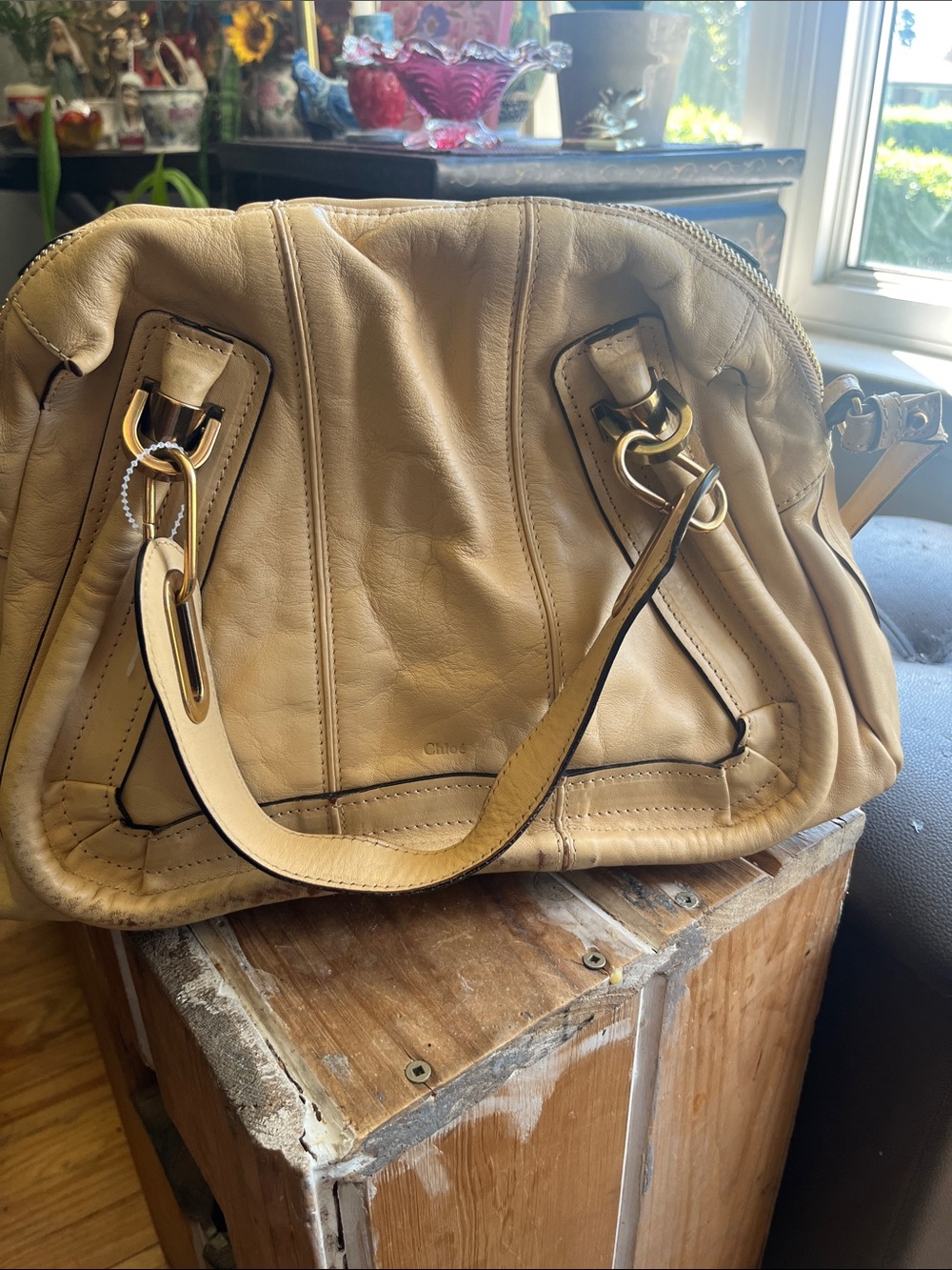 Chloe Paraty butter yellow Leather Shoulder Bag with Gold Hardware